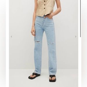 High waist straight jeans, Mango, size 4